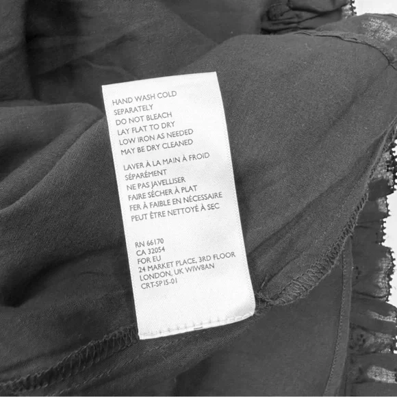 Anthropologie Cleobella tie shoulder adjustable black mini sundress short large - Picture 13 of 13